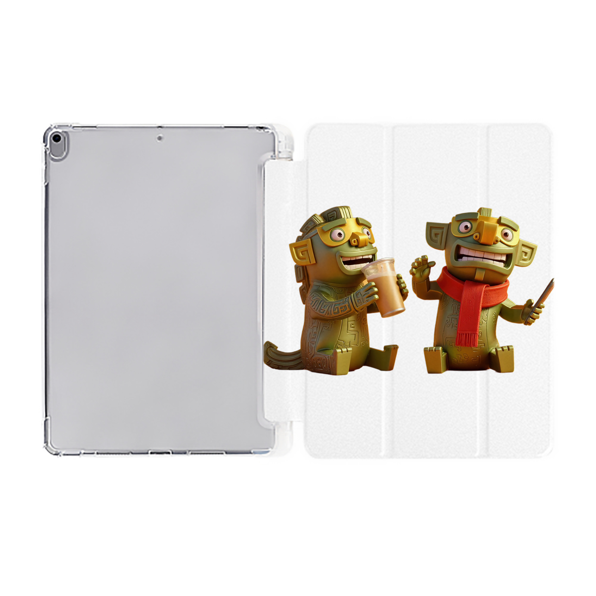（画像用） Ne Zha 2 ナタ 魔童の大暴れ IPad ケース ペン収納付き 三つ折りスタンド PUレザー×シリコン 対応機種9.5/10.5/10.9インチ